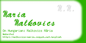 maria malkovics business card